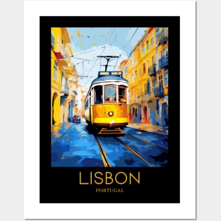 A Pop Art Travel Print of Lisbon - Portugal Posters and Art